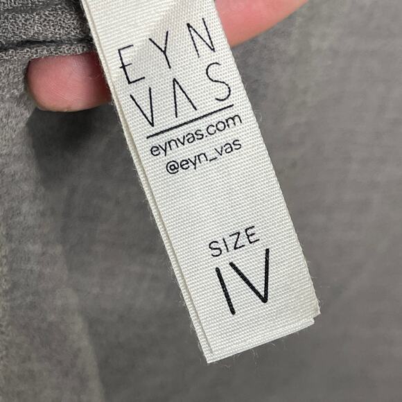 Eyn Vas Men in natural grey mocha 100% wool minimalist shirt sz 4 US L - Picture 6 of 10
